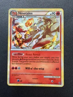 Pokemon TCG HGSS Undaunted -Ninetales- Cracked Ice Holo Rare 7/123 - Image 1