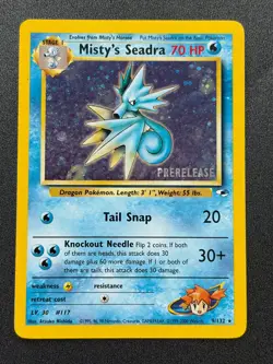 Pokemon TCG Gym Heroes -Misty's Seadra- PRERELEASE Holo Rare 9/132 - Image 1