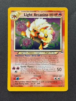 Pokemon TCG Neo Destiny -Light Arcanine- Holo Rare 12/105 - Image 1
