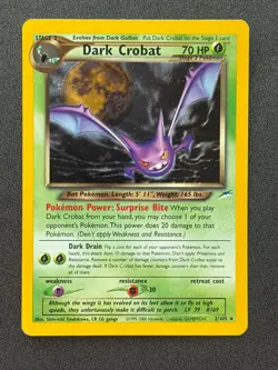 Pokemon TCG Neo Destiny -Dark Crobat- Holo Rare 2/105 - Image 1