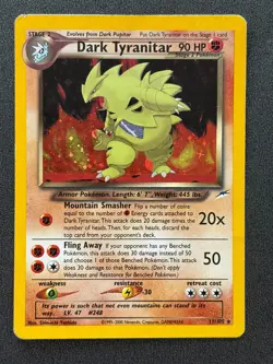 Pokemon TCG Neo Destiny -Dark Tyranitar- Holo Rare 11/105 - Image 1