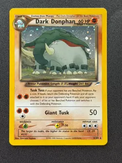 Pokemon TCG Neo Destiny -Dark Donphan- Holo Rare 3/105 - Image 1