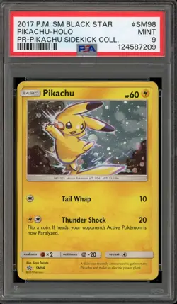 Pokemon Pikachu Sidekick Coll. Black Star Holo Promo SM98 PSA 9 Mint - Image 1