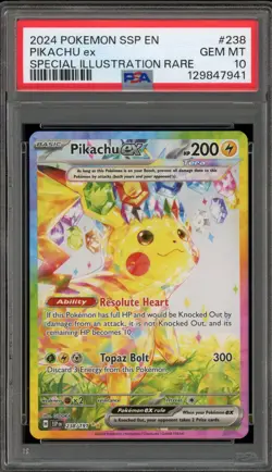 Pokemon Pikachu ex Surging Sparks Special Illustration Rare #238 PSA 10 Gem Mint - Image 1