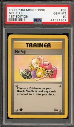Pokemon Mr. Fuji Fossil 1st Edition #58 PSA 10 Gem Mint - Image 1
