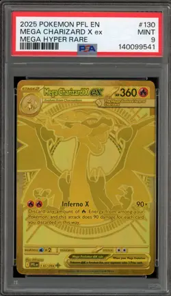 Pokemon Mega Charizard X ex Phantasmal Flames Mega Hyper Rare #130 PSA 9 Mint - Image 1