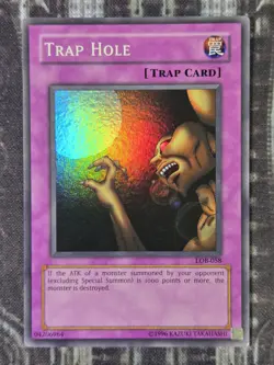 TRAP HOLE - Legend Of Blue Eyes - Super Rare NM Near Mint Original Print LOB-058 - Image 1