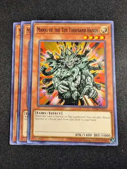 Yugioh - 3x Manju of the Ten Thousand Hands OP18-EN013 Common NM - Image 1