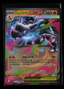Mega Charizard X ex 013/094 Holo ME02: Phantasmal Flames Pokemon Card - Image 1