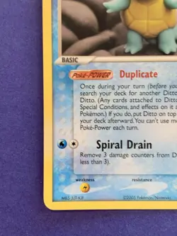 Pokemon TCG Ditto 64/113 Squirtle EX Delta Species 2005 Card NM Non Holo Vintage - Image 5