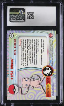 CGC 10 GEM MINT Mew Topps 2000 Series 3 151 Silver Foil Pokemon Card - Image 2