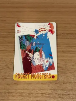 Vintage Pocket Monsters Vending Holo Prism Pokemon Sticker Card Meowth #38 Misty - Image 2