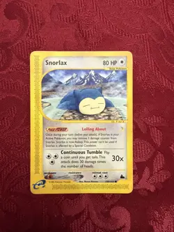 Snorlax 100/144 Skyridge Non-Holo Vintage Pokemon Card 2003 LP - Image 1