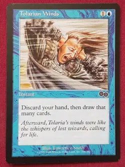 Magic The Gathering URZA'S SAGA TOLARIAN WINDS blue card MTG - Image 1