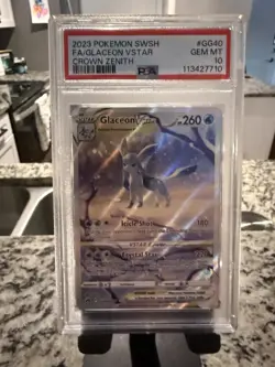 Pokemon TCG Crown Zenith Glaceon VSTAR Ultra Rare Holo Card GG40/GG70 PSA 10 - Image 1