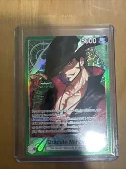 One Piece Card Game Dracula Mihawk OP14-020 Leader Parallel Holo NM - Image 1