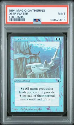 1994 Magic the Gathering MtG Deep Water - The Dark - PSA 9 - Image 1