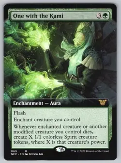 One with the Kami (Extended Art) R Commander: Kamigawa: Neon Dynasty #69 NM - Image 1