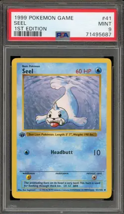 Pokemon Seel Base Set Shadowless 1st Edition #41 PSA 9 Mint - Image 1