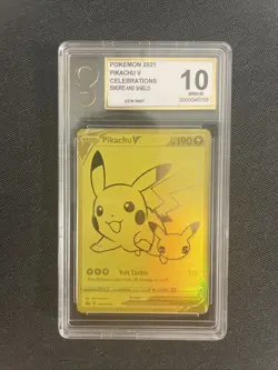 PSA 10 Pikachu Gold FA 2021 Pokemon Celebrations Ultra Premium Collection #145 - Image 1