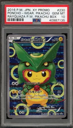 Pokemon Poncho-Wearing Pikachu Rayquaza Japanese Full Art Promo 230/XY-P PSA 10 - Image 1