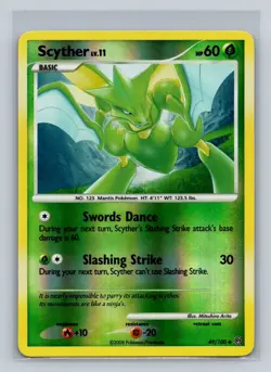 2008 Pokemon Diamond & Pearl Stormfront Scyther Reverse Holo #49/100 - Image 1