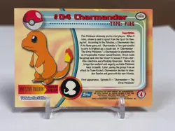 1999 Topps Pokemon #04 Charmander (TV Animation Series 1) 1st Print Blue Logo NM - Image 2