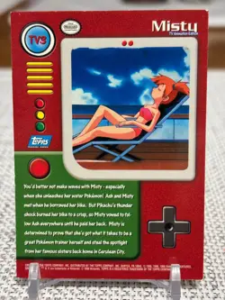 1999 Topps Pokemon Series 1 #TV3 Misty (TV Animation Edition) Blue Logo LP - Image 2