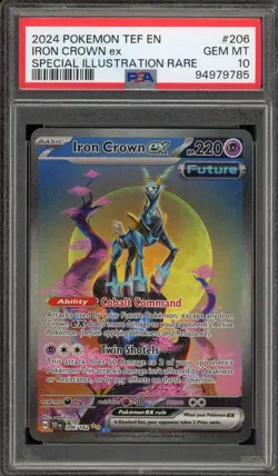 Pokemon Iron Crown ex Temporal Forces Special Illustration Rare #206 PSA 10 - Image 1