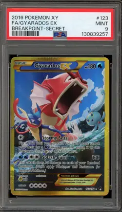 Pokemon Gyarados EX XY Breakpoint Secret Rare Full Art #123 PSA 9 Mint - Image 1