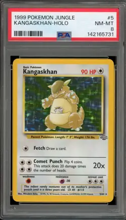 Pokemon Kangaskhan Jungle Unlimited Holo Rare #5 PSA 8 - Image 1