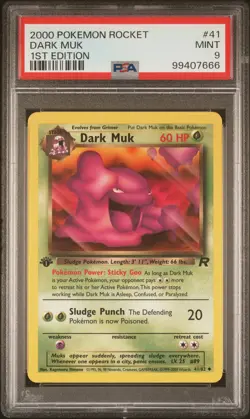 2000 Pokemon Rocket 1st Edition Dark Muk PSA 9 #41/82 - Image 1