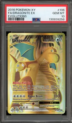 Pokemon Dragonite EX XY Evolutions Full Art #106 PSA 10 Gem Mint - Image 1