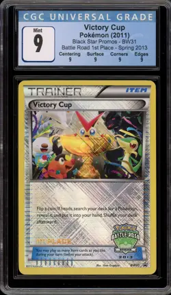 Pokemon Victory Cup 1st Place 2013 Battle Road Spring Promo BW31 CGC 9 Mint - Image 1