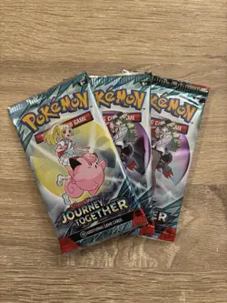 Pokemon Journey Together Scarlet & Violet Booster Pack Factory Sleeved 3 Packs - Image 1