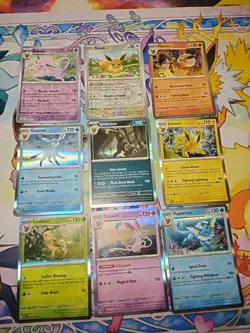 Pokemon Eevee Evolution Lot Of 9 Holo Reverse NM - Image 1