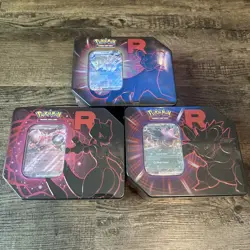 Pokemon TCG Destined Rivals Team Rocket Tin (3ct Lot) SEALED IN HAND. FAST SHIP - Image 1