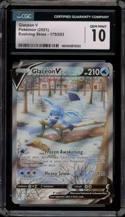 Pokemon Glaceon V Evolving Skies Full Alt Art #175 CGC 10 Gem Mint - Image 1