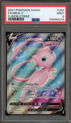 Pokemon Mew V Fusion Strike Full Art #250 PSA 9 Mint - Image 1