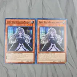 Yugioh 2x Ghost Belle & Haunted Mansion Common Near Mint 1st Edition SDCB-EN015 - Image 1