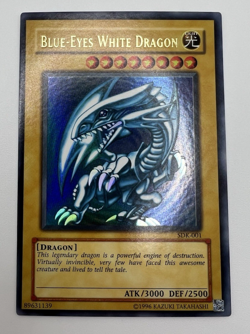 Vintage Yu-Gi-Oh! Blue-Eyes White Dragon (SDK-001 Unlimited Ultra Rare) NM - Image 1