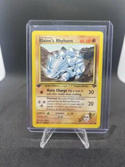 Pokemon TCG Blaine's Rhyhorn Gym Challenge 1st Edition Common Card 65/132 - Image 1
