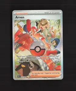 Arven 235/091 Paldean Fates Full Art SIR Rare Holo Pokemon Card NM - Image 1