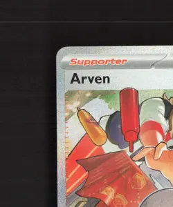 Arven 235/091 Paldean Fates Full Art SIR Rare Holo Pokemon Card NM - Image 3