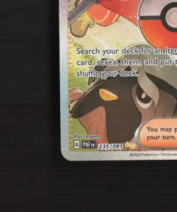 Arven 235/091 Paldean Fates Full Art SIR Rare Holo Pokemon Card NM - Image 5