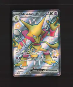 Alakazam ex 215/091 Paldean Fates Full Art Shiny Holo Rare Pokemon Card NM - Image 1
