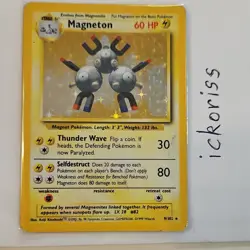 Pokemon Magneton Holo Rare Base Set 9/102 60 HP 1999 English Card - Image 1
