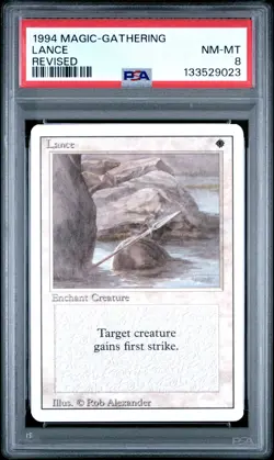 1994 Magic the Gathering MtG Lance - Revised - PSA 8 - Image 1
