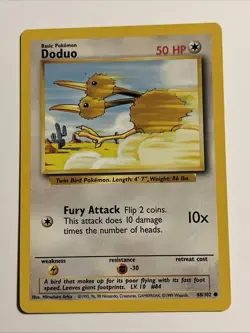 Doduo 048/102 Base Set Regular 1999 Unlimited Pokemon Game TCG - Image 1