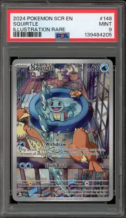 Pokemon Squirtle Stellar Crown Illustration Rare #148 PSA 9 Mint - Image 1